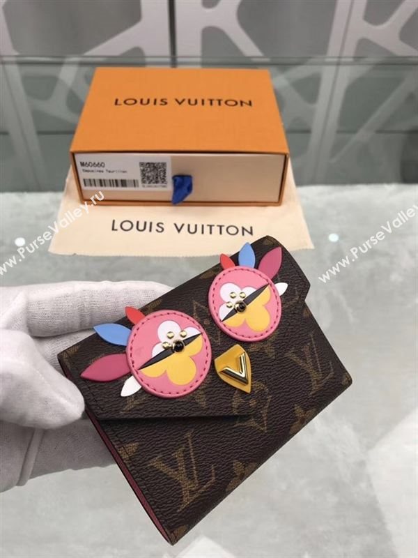 replica Louis Vuitton LV Victorine Love Birds Wallet Monogram Purse Bag M60660 Rose