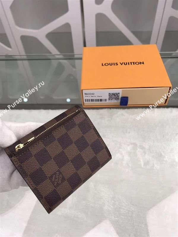 replica Louis Vuitton LV Anais Wallet Damier Purse Bag N63242 Coffee