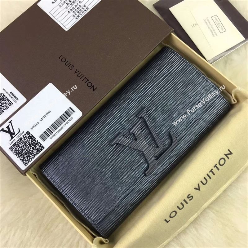 replica Louis Vuitton LV Louise Wallet Epi Clutch Purse Bag M60767 Black