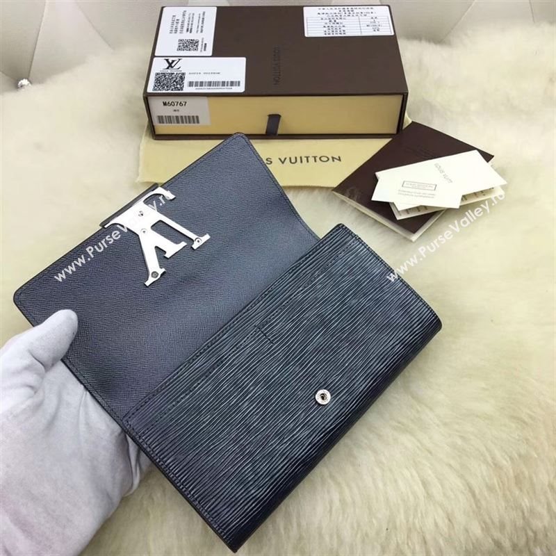 replica Louis Vuitton LV Louise Wallet Epi Clutch Purse Bag M60767 Black