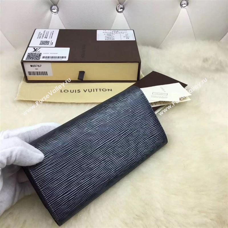 replica Louis Vuitton LV Louise Wallet Epi Clutch Purse Bag M60767 Black