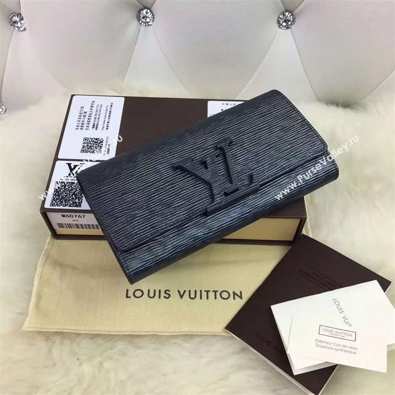 replica Louis Vuitton LV Louise Wallet Epi Clutch Purse Bag M60767 Black
