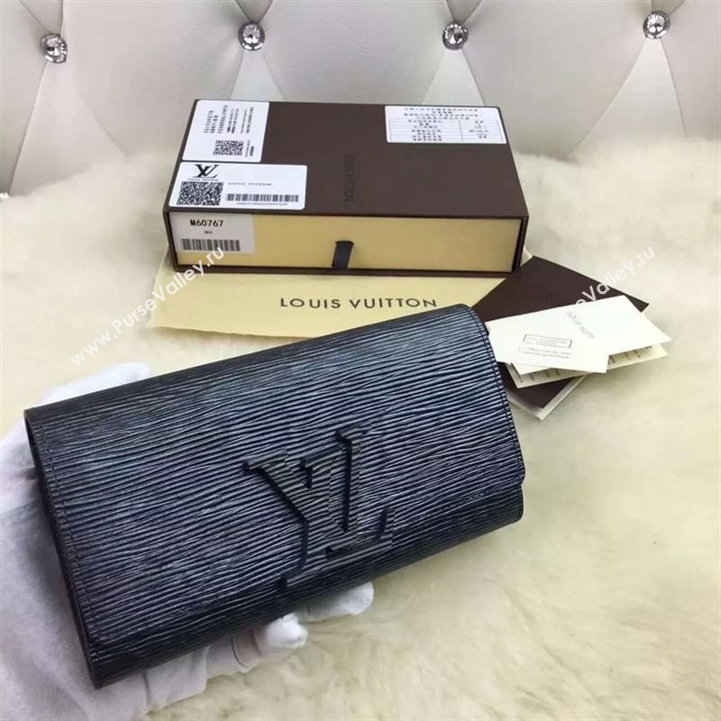 replica Louis Vuitton LV Louise Wallet Epi Clutch Purse Bag M60767 Black