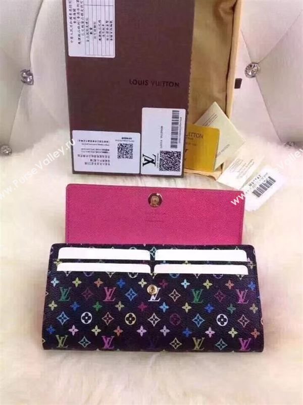 replica Louis Vuitton LV Monogram Long Snap Wallet Clutch Purse Bag M93747 Black