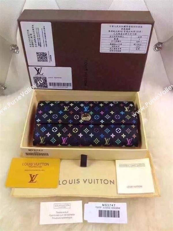 replica Louis Vuitton LV Monogram Long Snap Wallet Clutch Purse Bag M93747 Black