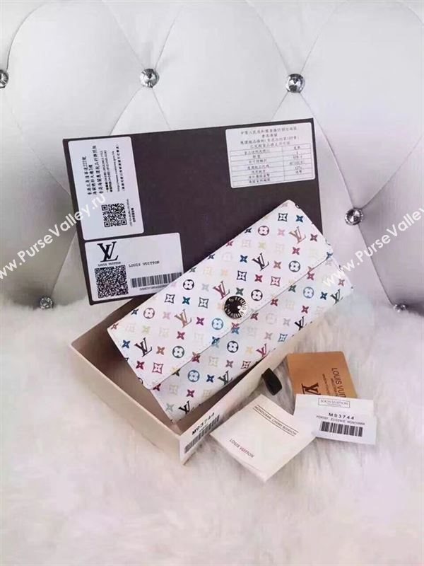 replica Louis Vuitton LV Monogram Long Snap Wallet Clutch Purse Bag M93744 White