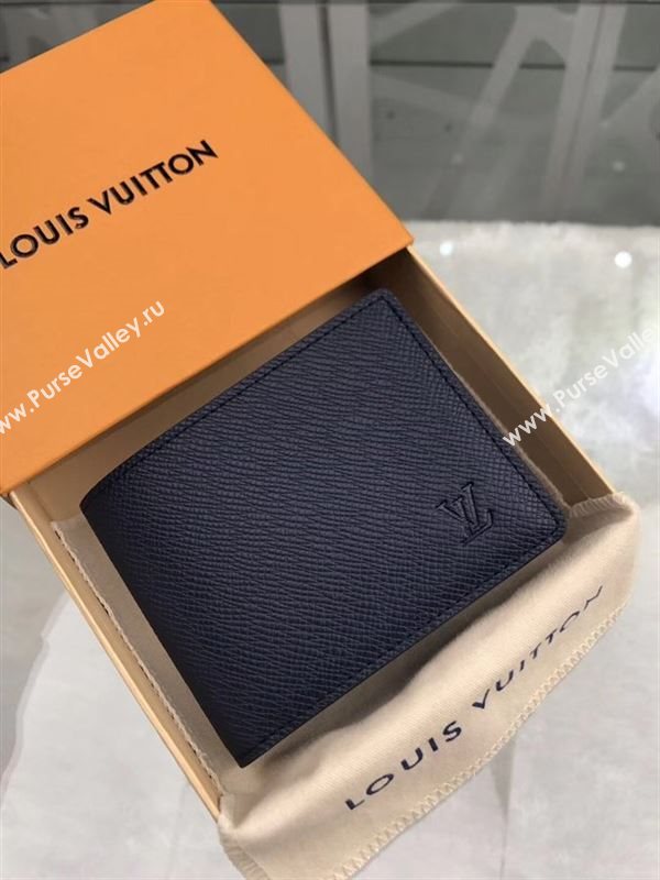 replica Louis Vuitton LV Amerigo Real Leather Wallet Purse Bag M42101 Navy