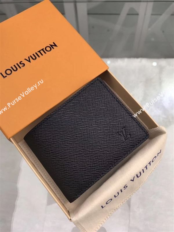 replica Louis Vuitton LV Amerigo Real Leather Wallet Purse Bag M42100 Black