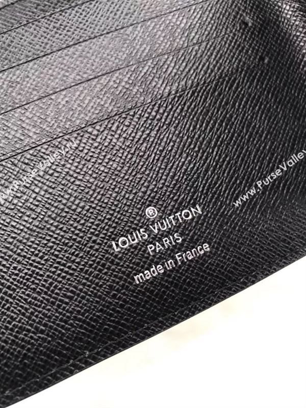 replica Louis Vuitton LV Amerigo Real Leather Wallet Purse Bag M42100 Black