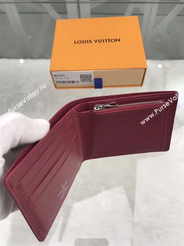 replica Louis Vuitton LV Amerigo Real Leather Wallet Purse Bag M42099 Wine