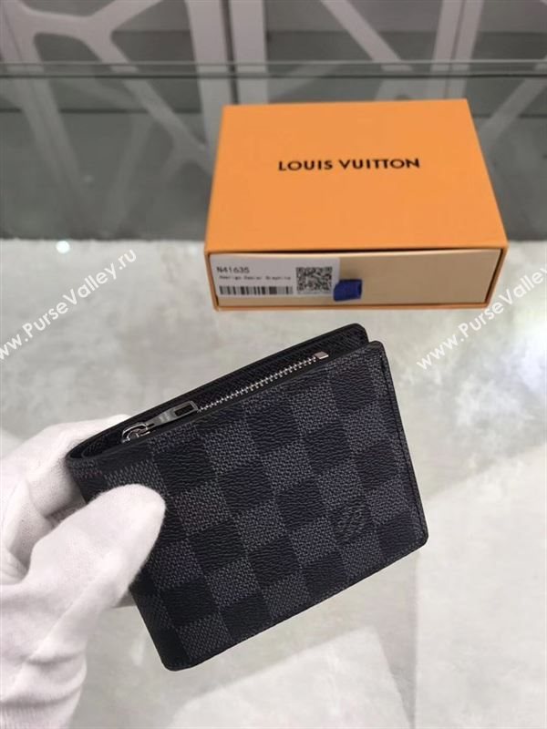 replica Louis Vuitton LV Amerigo Wallet Damier Graphite Purse Bag N41635 Gray