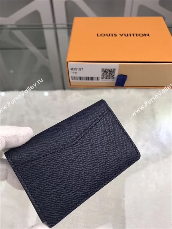 replica Louis Vuitton LV Pocket Organizer Wallet Real Leather Purse Bag M30157 Black