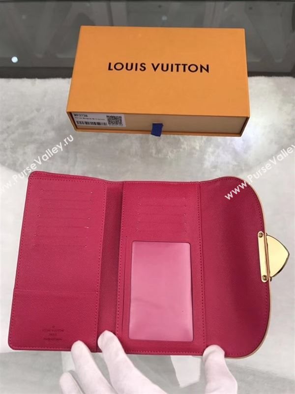 replica M93738 Louis Vuitton LV Monogram Two Fold Flap Wallet Purse Bag Black