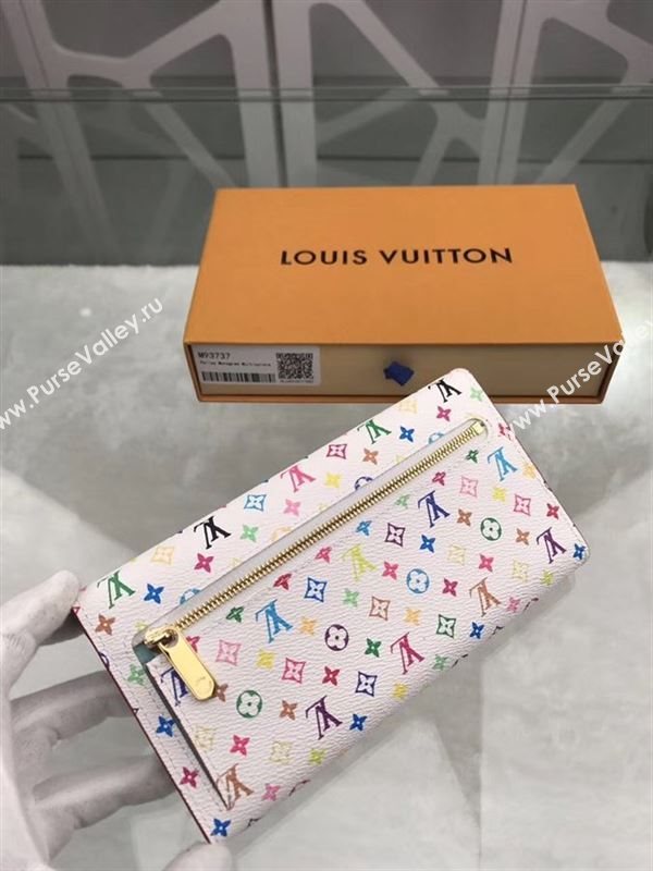 replica M93737 Louis Vuitton LV Monogram Two Fold Flap Wallet Purse Bag White