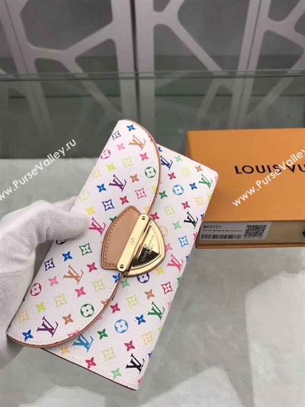 replica M93737 Louis Vuitton LV Monogram Two Fold Flap Wallet Purse Bag White