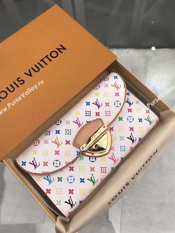 replica M93737 Louis Vuitton LV Monogram Two Fold Flap Wallet Purse Bag White