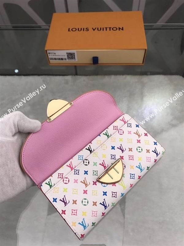 replica M93736 Louis Vuitton LV Monogram Two Fold Flap Wallet Purse Bag Pink