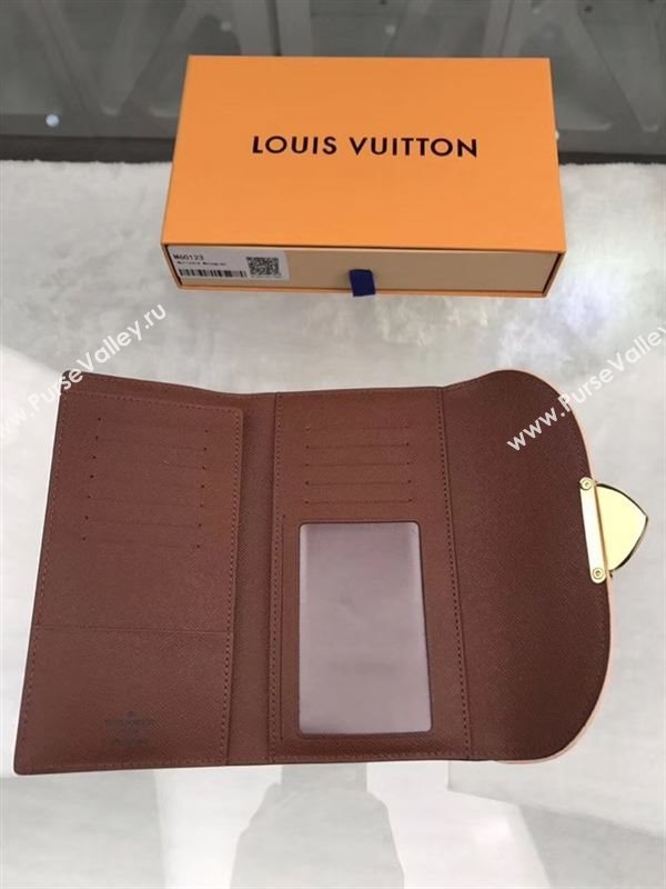 replica M60123 Louis Vuitton LV Monogram Two Fold Flap Wallet Purse Bag Brown