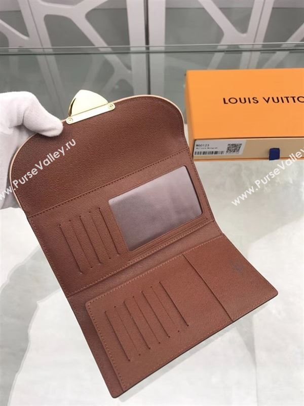 replica M60123 Louis Vuitton LV Monogram Two Fold Flap Wallet Purse Bag Brown