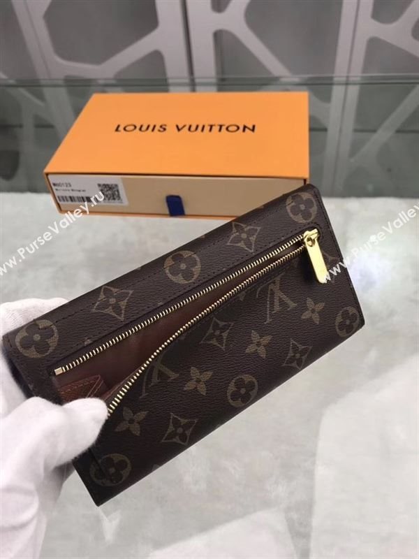 replica M60123 Louis Vuitton LV Monogram Two Fold Flap Wallet Purse Bag Brown