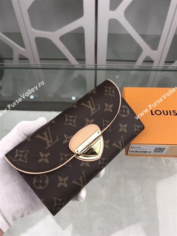 replica M60123 Louis Vuitton LV Monogram Two Fold Flap Wallet Purse Bag Brown