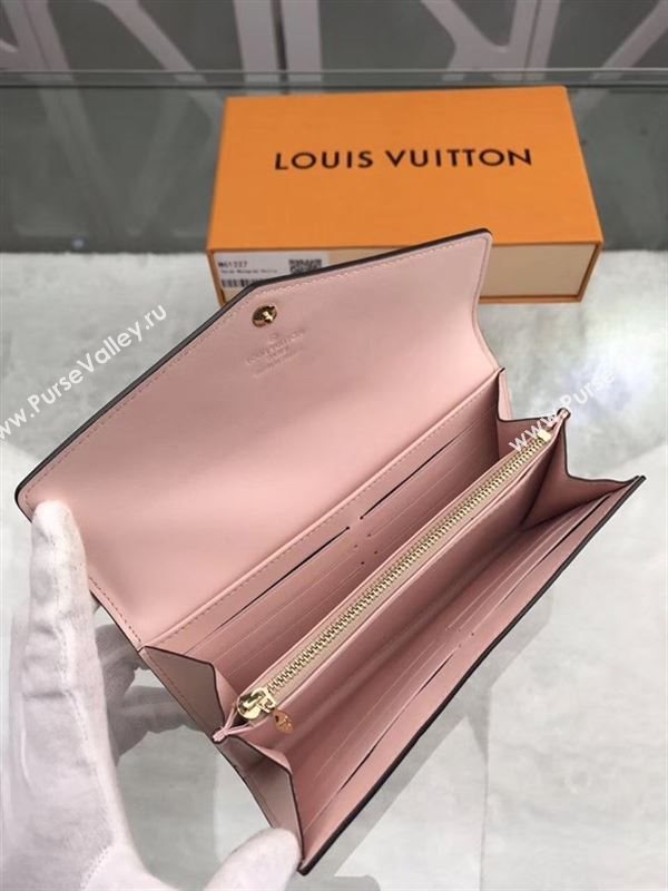 replica M61227 Louis Vuitton LV Monogram Sarah Wallet Patent Leather Purse Bag Pink