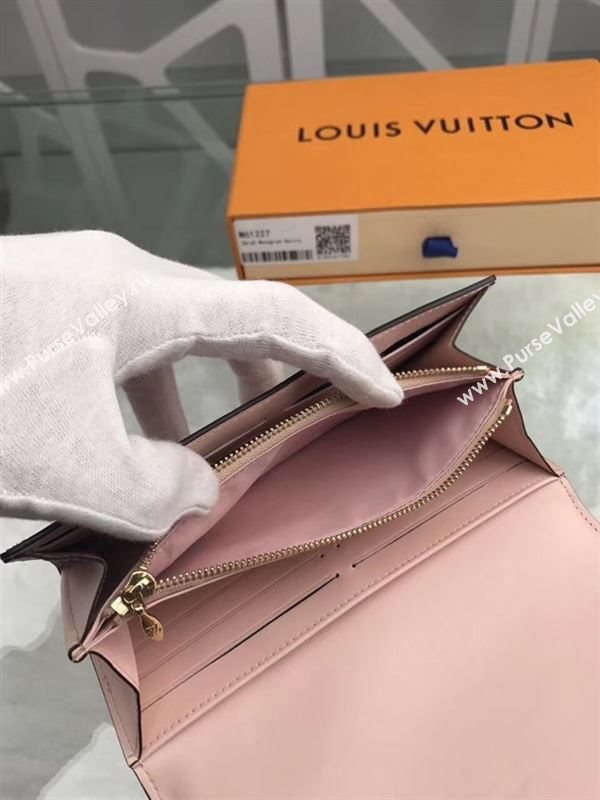 replica M61227 Louis Vuitton LV Monogram Sarah Wallet Patent Leather Purse Bag Pink