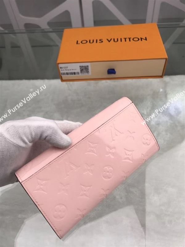 replica M61227 Louis Vuitton LV Monogram Sarah Wallet Patent Leather Purse Bag Pink