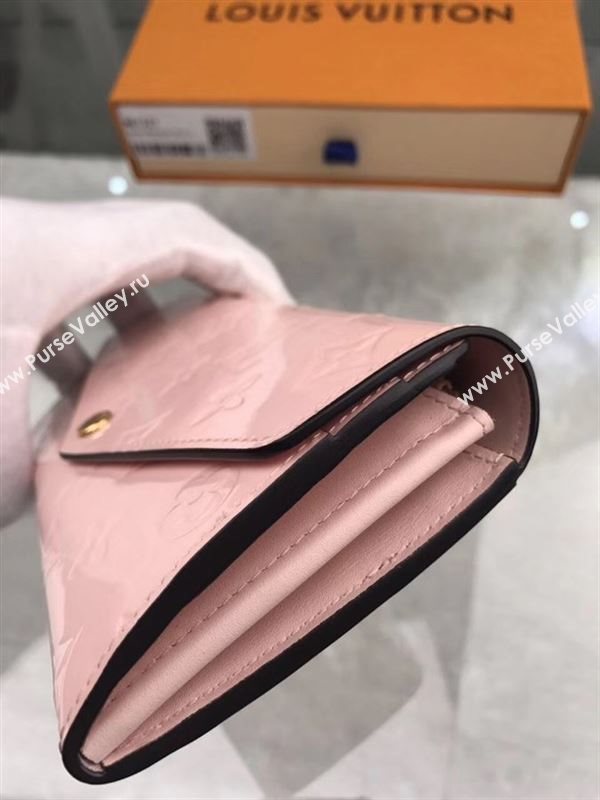 replica M61227 Louis Vuitton LV Monogram Sarah Wallet Patent Leather Purse Bag Pink