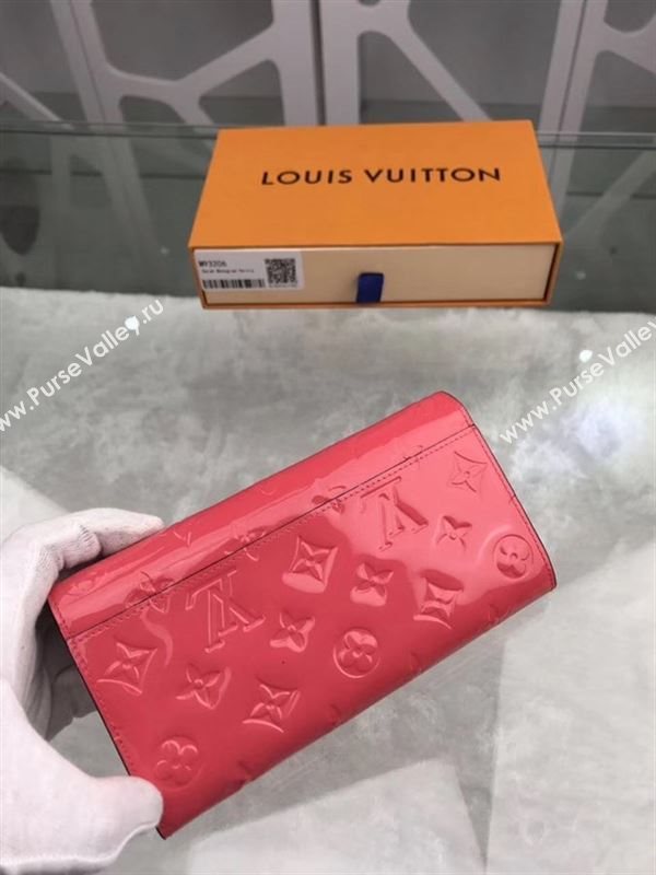 replica M93206 Louis Vuitton LV Monogram Sarah Wallet Patent Leather Purse Bag Cherry