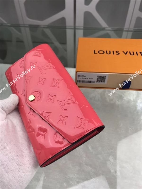 replica M93206 Louis Vuitton LV Monogram Sarah Wallet Patent Leather Purse Bag Cherry