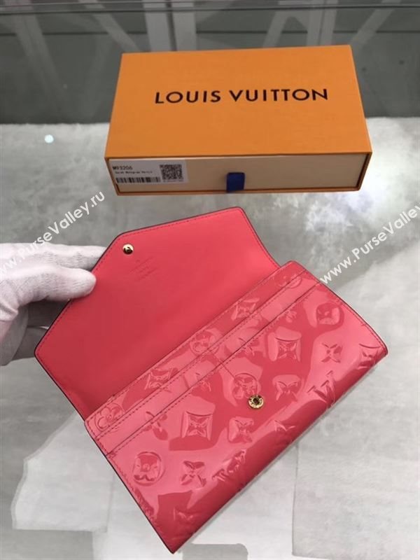 replica M93206 Louis Vuitton LV Monogram Sarah Wallet Patent Leather Purse Bag Cherry