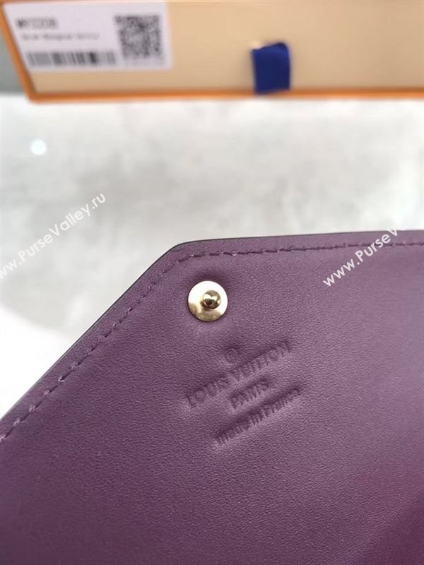 replica M93208 Louis Vuitton LV Monogram Sarah Wallet Patent Leather Purse Bag Purple