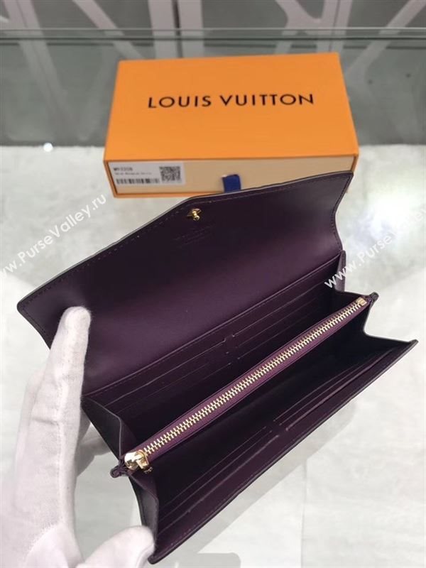 replica M93208 Louis Vuitton LV Monogram Sarah Wallet Patent Leather Purse Bag Purple