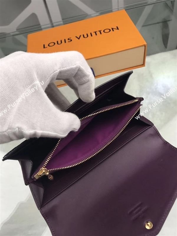 replica M93208 Louis Vuitton LV Monogram Sarah Wallet Patent Leather Purse Bag Purple