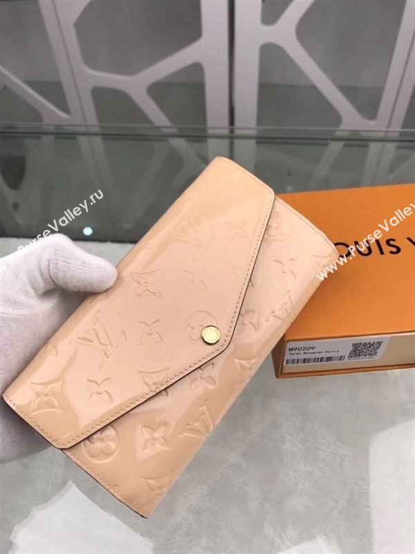 replica M93209 Louis Vuitton LV Monogram Sarah Wallet Patent Leather Purse Bag Nude