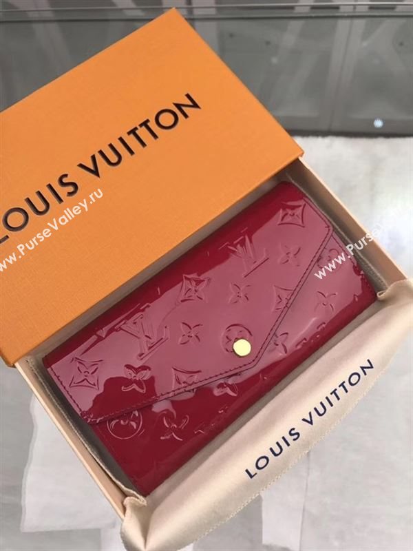 replica M90152 Louis Vuitton LV Monogram Sarah Wallet Patent Leather Purse Bag Red