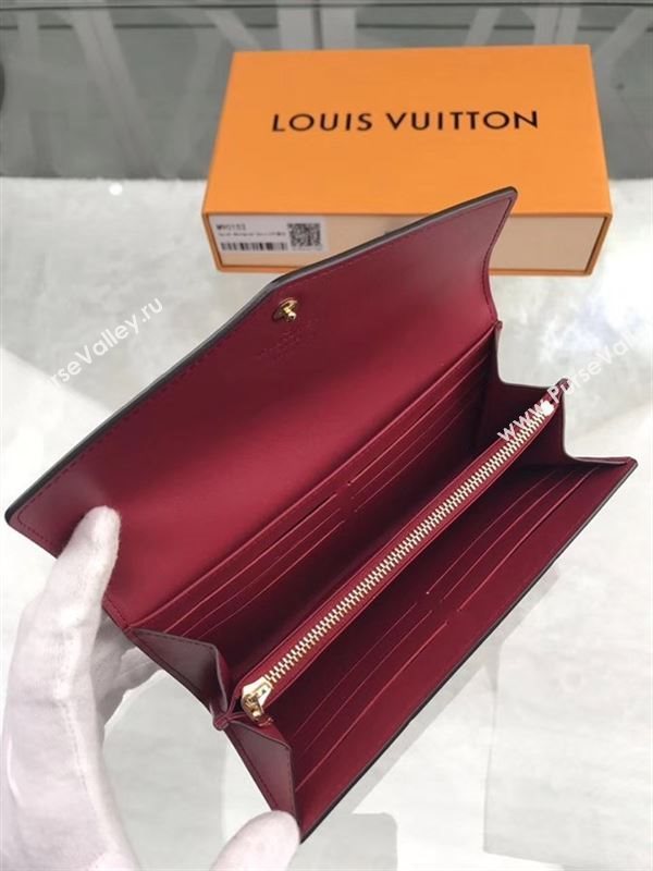 replica M90152 Louis Vuitton LV Monogram Sarah Wallet Patent Leather Purse Bag Red