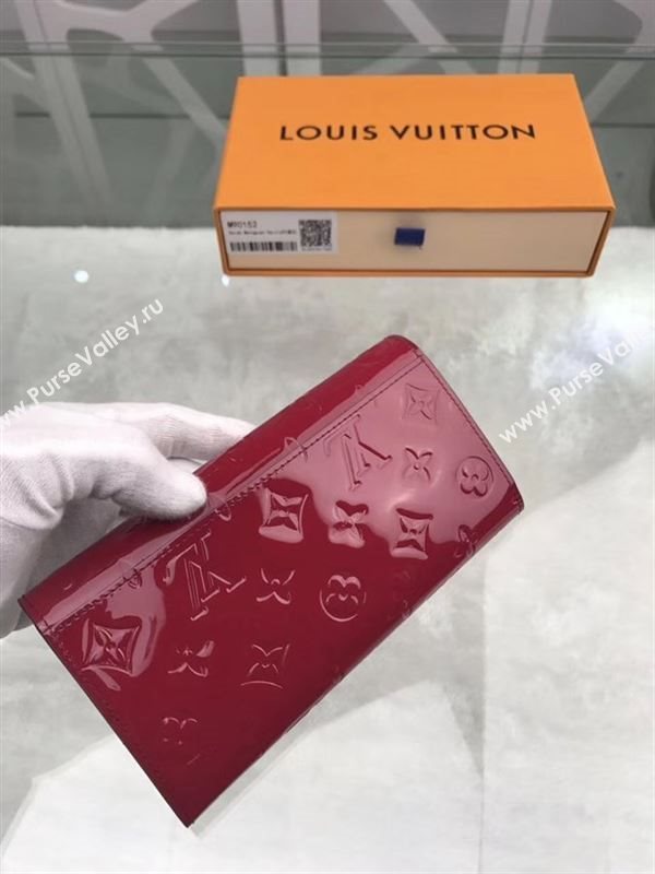 replica M90152 Louis Vuitton LV Monogram Sarah Wallet Patent Leather Purse Bag Red