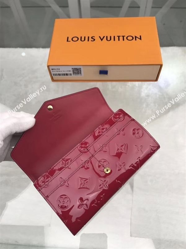 replica M90152 Louis Vuitton LV Monogram Sarah Wallet Patent Leather Purse Bag Red