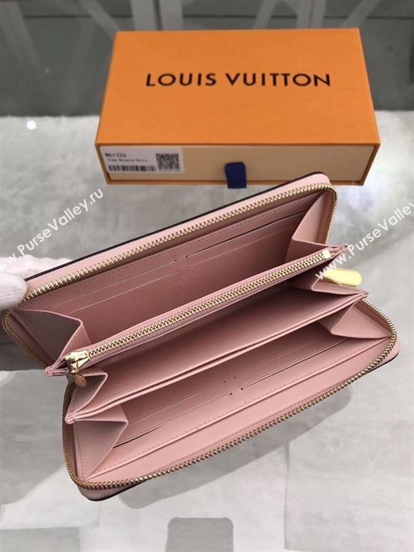 replica M61226 Louis Vuitton LV Monogram Zippy Wallet Patent Leather Purse Bag Pink