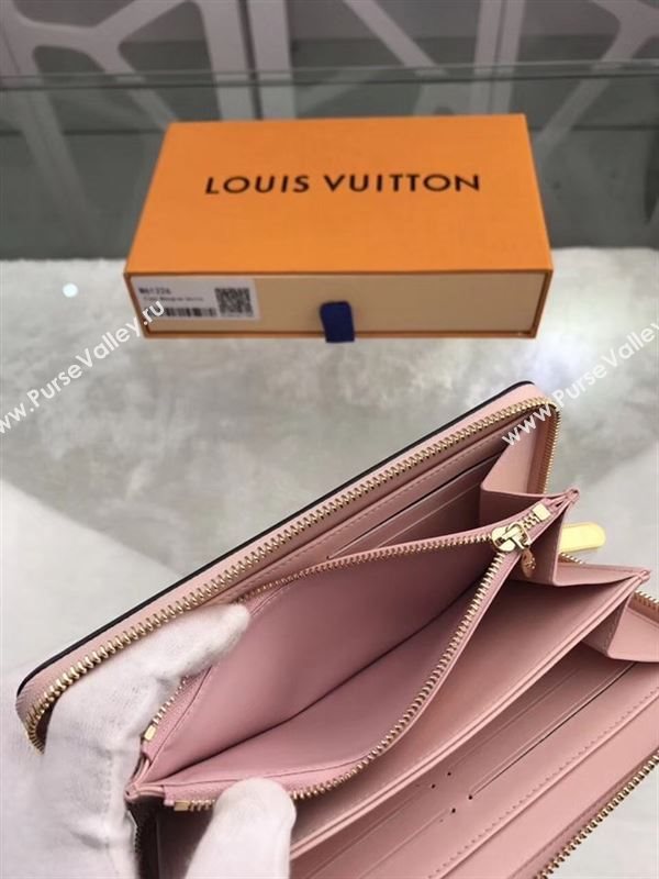 replica M61226 Louis Vuitton LV Monogram Zippy Wallet Patent Leather Purse Bag Pink
