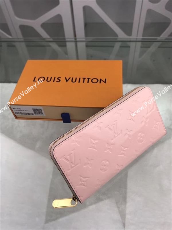 replica M61226 Louis Vuitton LV Monogram Zippy Wallet Patent Leather Purse Bag Pink