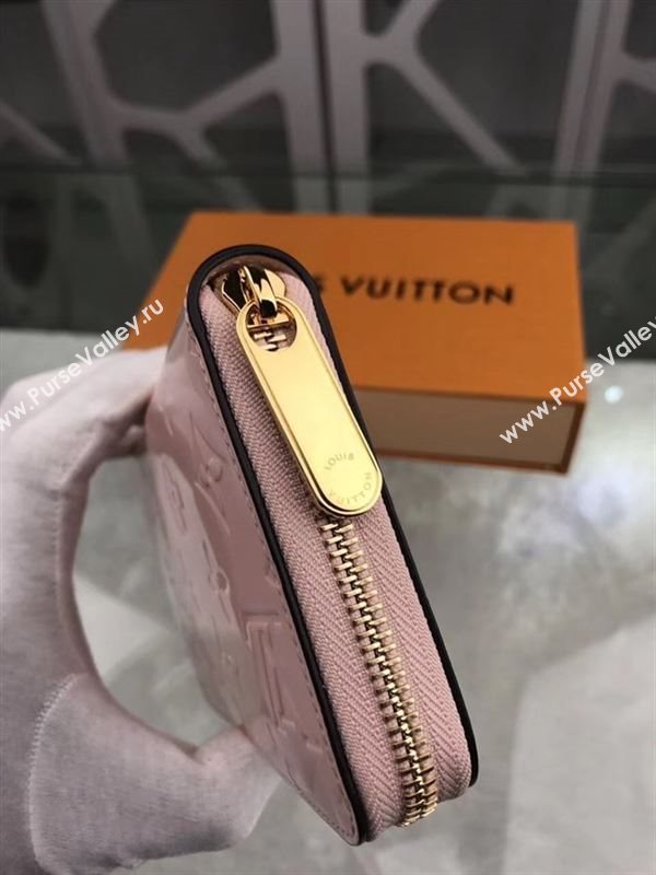 replica M61226 Louis Vuitton LV Monogram Zippy Wallet Patent Leather Purse Bag Pink