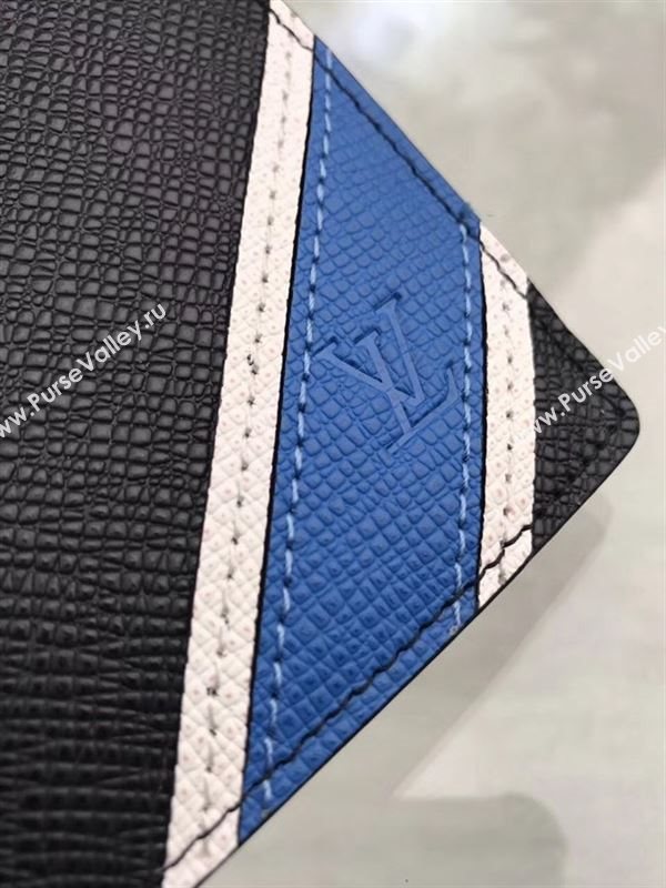 replica M64012 Louis Vuitton LV Brazza Wallet Taiga Leather Purse Bag Black