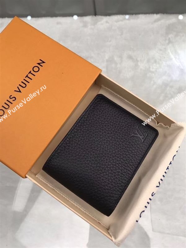 replica Louis Vuitton LV Multiple Wallet Taurillon Leather Purse Bag Black M58189