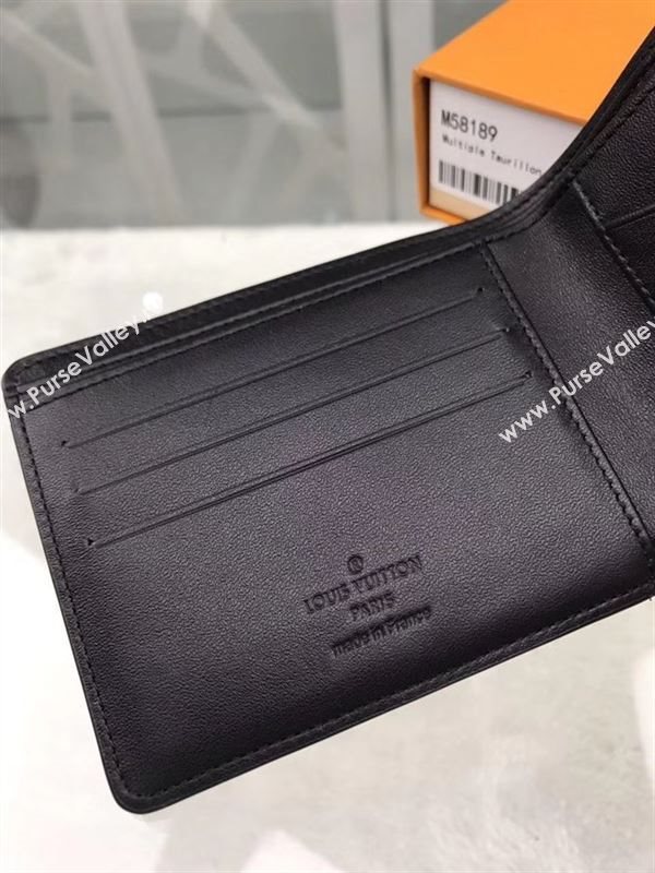 replica Louis Vuitton LV Multiple Wallet Taurillon Leather Purse Bag Black M58189