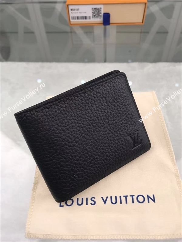 replica Louis Vuitton LV Multiple Wallet Taurillon Leather Purse Bag Black M58189