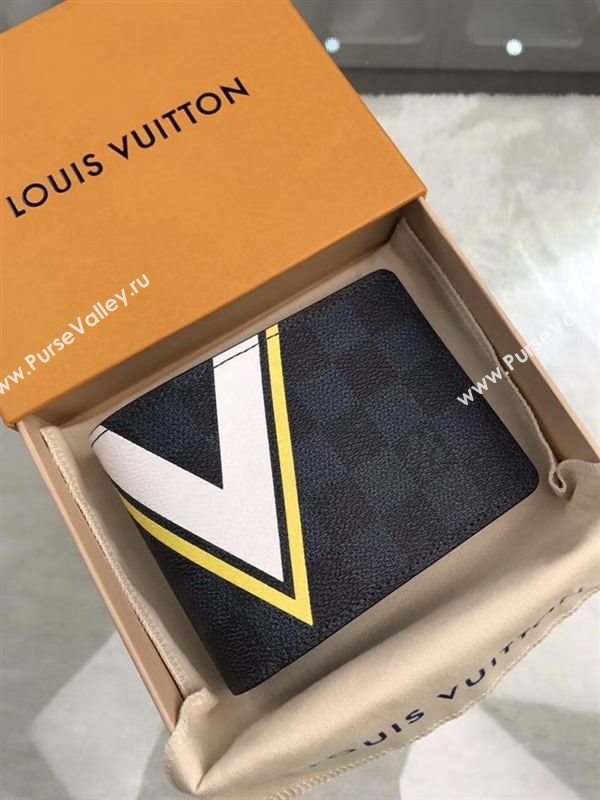 replica Louis Vuitton LV Slender Wallet America Cup Damier Purse Bag Yellow N64010