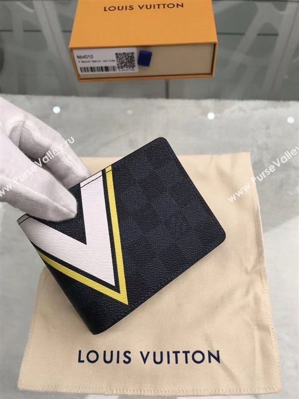 replica Louis Vuitton LV Slender Wallet America Cup Damier Purse Bag Yellow N64010